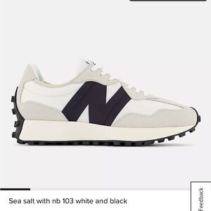 New Balance 327 sea salt with white and black size 8